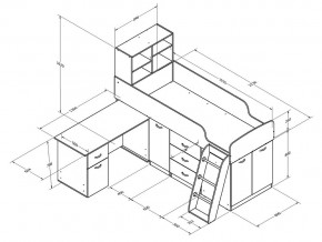 Кровать Дюймовочка 1 Голубой в Симе - sim.mebel74.com | фото 2