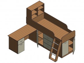 Кровать Дюймовочка 1 Голубой в Симе - sim.mebel74.com | фото 3