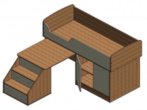 Кровать Дюймовочка 2 Голубая в Симе - sim.mebel74.com | фото 3