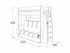 Кровать-диван двухярусная Омега 17 млечный дуб в Симе - sim.mebel74.com | фото 2