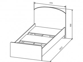 Кровать KI-KI КРД900.1 в Симе - sim.mebel74.com | фото 2