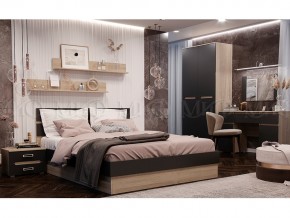 Кровать Ким 1400 Графит софт, сонома в Симе - sim.mebel74.com | фото 2