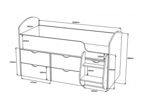 Кровать Малыш-7 Дуб-Бодега в Симе - sim.mebel74.com | фото 2