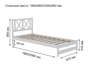 Кровать односпальная Аист-7 Классика белый 1800х900 мм в Симе - sim.mebel74.com | фото 2