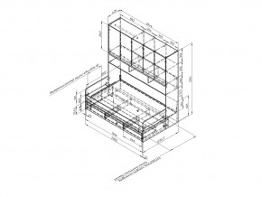 Кровать с антресолью Дельта Нэкст 21.04 белый в Симе - sim.mebel74.com | фото 3