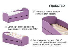 Кровать с ящиком Letmo черничный мусс (рогожка) в Симе - sim.mebel74.com | фото 11