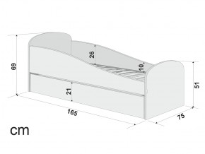 Кровать с ящиком Letmo черничный мусс (рогожка) в Симе - sim.mebel74.com | фото 2