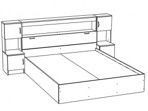 Кровать с закроватным модулем Бася КР 552 Крафт в Симе - sim.mebel74.com | фото 2