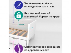 Кровать-тахта мягкая Svogen с бортиком дерево-белый в Симе - sim.mebel74.com | фото 2