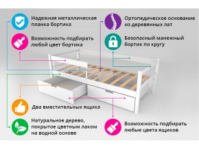 Кровать-тахта Svogen с ящиками и бортиком бежевый в Симе - sim.mebel74.com | фото 4