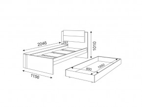 Кровать Волкер модуль 14 в Симе - sim.mebel74.com | фото 3