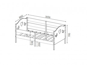 Кроватка-софа Сердечки-Бабочки 800х1600 мм в Симе - sim.mebel74.com | фото 2