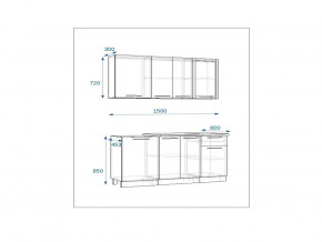 Кухонный гарнитур 11 Грецкий орех 1500 в Симе - sim.mebel74.com | фото 2