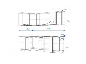 Кухонный гарнитур 13 Грецкий орех 1200*1800 левый в Симе - sim.mebel74.com | фото 2