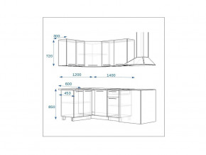 Кухонный гарнитур 14 Грецкий орех 1200*1400 левый в Симе - sim.mebel74.com | фото 2