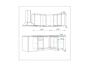 Кухонный гарнитур 14 Грецкий орех 1400*1200 правый в Симе - sim.mebel74.com | фото 2