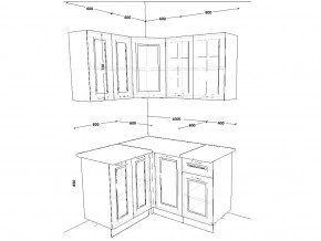 Кухонный гарнитур 15 Белый Вегас 1200х1400 мм в Симе - sim.mebel74.com | фото 2