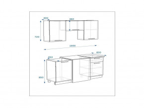 Кухонный гарнитур 6 Грецкий орех 1600 в Симе - sim.mebel74.com | фото 2