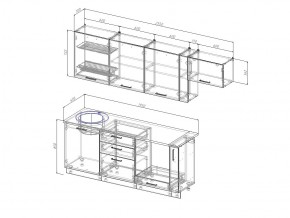 Кухонный гарнитур Антрацит 2550 в Симе - sim.mebel74.com | фото 3