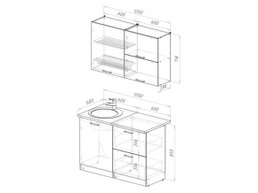 Кухонный гарнитур Антика лайт 1200 мм в Симе - sim.mebel74.com | фото 6