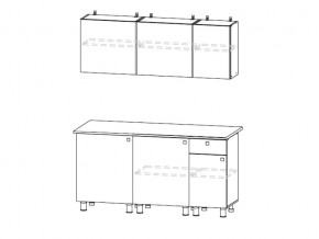 Кухонный гарнитур КГ 1 1600 Белый/Цемент светлый в Симе - sim.mebel74.com | фото 2