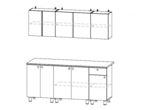 Кухонный гарнитур КГ 1 1800 Белый/Цемент светлый в Симе - sim.mebel74.com | фото 2