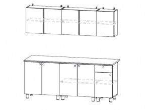 Кухонный гарнитур КГ 1 2000 Белый/Цемент светлый в Симе - sim.mebel74.com | фото 2