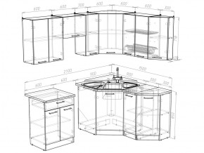 Кухонный гарнитур Кира мега оптима 2100х1500 мм в Симе - sim.mebel74.com | фото 5