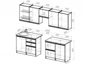 Кухонный гарнитур Лоретта мега 2500 мм в Симе - sim.mebel74.com | фото 6