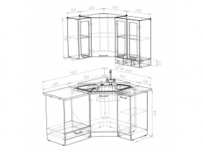 Кухонный гарнитур Лира литл 1500х1200 мм в Симе - sim.mebel74.com | фото 4