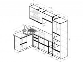 Кухонный гарнитур Ноктюрн мега прайм 1500х2700 мм в Симе - sim.mebel74.com | фото 6