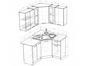 Кухонный гарнитур Ольга оптима 2 1500х1300 мм в Симе - sim.mebel74.com | фото 5