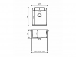 Мойка гранитная Argo-460 Бежевый 27 в Симе - sim.mebel74.com | фото 2