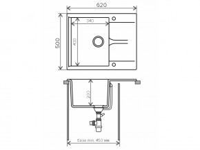 Мойка гранитная Gals-620 Бежевый 27 в Симе - sim.mebel74.com | фото 2