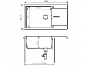 Мойка гранитная Gals-862 Бежевый 27 в Симе - sim.mebel74.com | фото 2