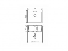 Мойка кварцевая Tolero Loft TL-580 Бежевый 101 в Симе - sim.mebel74.com | фото 2