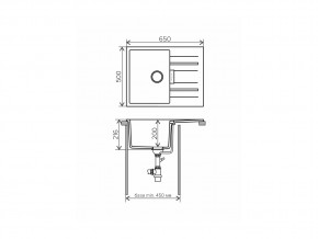 Мойка кварцевая Tolero Loft TL-650 Черный 911 в Симе - sim.mebel74.com | фото 2