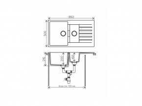 Мойка кварцевая Tolero Loft TL-860 Бежевый 101 в Симе - sim.mebel74.com | фото 2