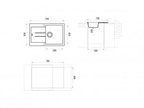 Мойка Longran Amanda AMG 780.500 в Симе - sim.mebel74.com | фото 2