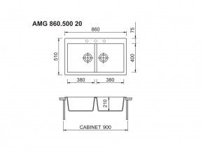 Мойка Longran Amanda AMG 860.500 20 в Симе - sim.mebel74.com | фото 2