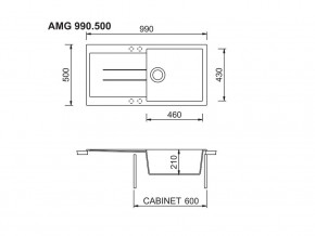 Мойка Longran Amanda AMG 990.500 в Симе - sim.mebel74.com | фото 2