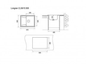 Мойка Longran Classic CLS 615.500 в Симе - sim.mebel74.com | фото 2