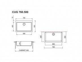 Мойка Longran Cube CUG 760.500 в Симе - sim.mebel74.com | фото 2