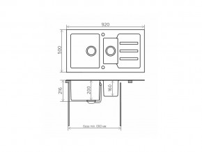 Мойка с керамическим стеклом Tolero TG-920k черное стекло в Симе - sim.mebel74.com | фото 2