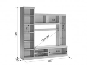 Мини-стенка Макси дуб сонома/белое дерево в Симе - sim.mebel74.com | фото 4