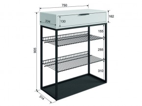 Обувница Краш черный муар/дуб крафт золотой в Симе - sim.mebel74.com | фото 4