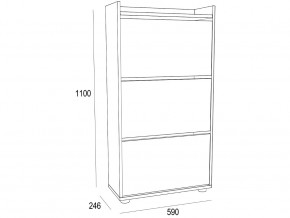 Обувница MODUL 3-х секционная Бетон серый в Симе - sim.mebel74.com | фото 2