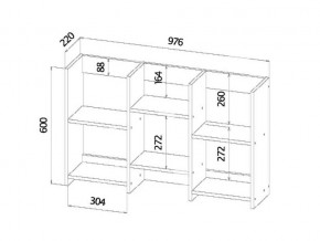 Полка книжная средняя анкор светлый в Симе - sim.mebel74.com | фото 2