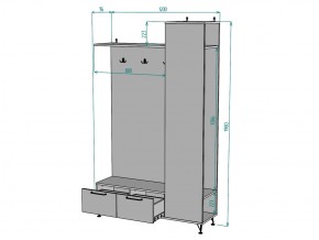 Прихожая с зеркалом Лофт V21_M в Симе - sim.mebel74.com | фото 3