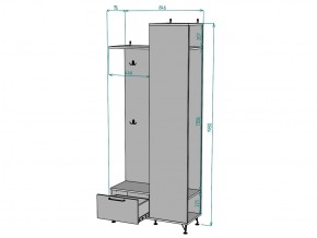 Прихожая с зеркалом Лофт V22_M в Симе - sim.mebel74.com | фото 3